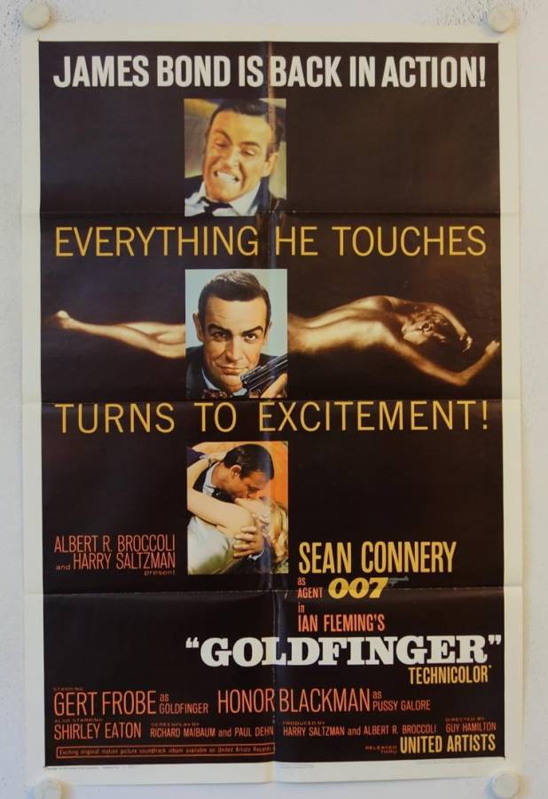James Bond 007 - Goldfinger originales US Onesheet Filmplakat